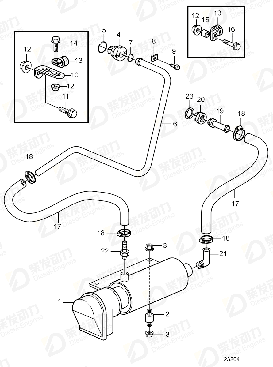 volvo penta Nipple 3829642 Drawing volvo penta Nipple 3829642 Drawing